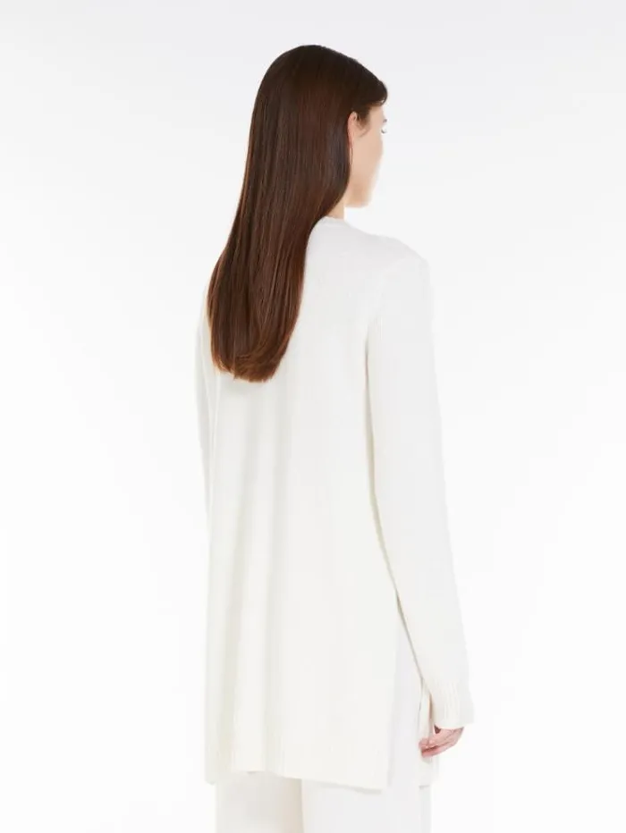 Woman Long Cashmere Pullover White Maxmara Knitwear And Sweatshirts Woman Long Cashmere Pullover White Maxmara Knitwear And Sweatshirts