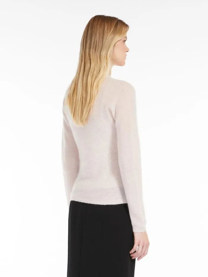 Woman Mohair And Wool Yarn Cardigan Powder Maxmara Knitwear And Sweatshirts Woman Mohair And Wool Yarn Cardigan Powder Maxmara Knitwear And Sweatshirts