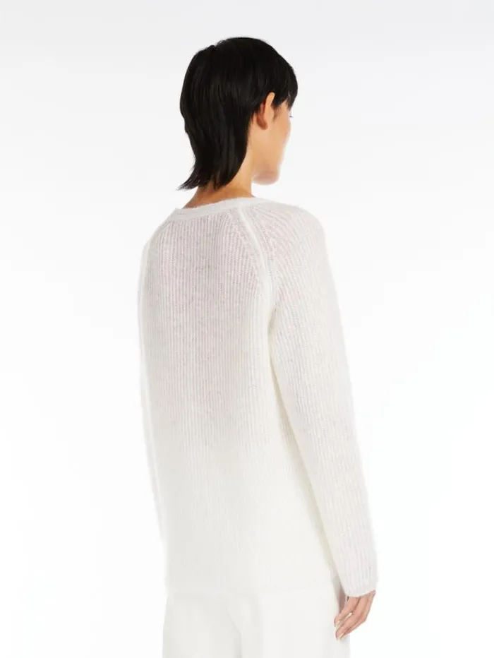 Woman Mohair Yarn Sweater White Maxmara Knitwear And Sweatshirts Woman Mohair Yarn Sweater White Maxmara Knitwear And Sweatshirts