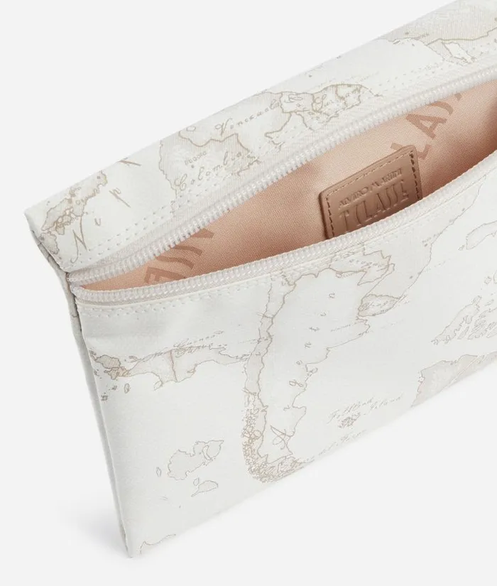 Woman Pouches and Toiletry Bags Alviero Martini Geo Soft White Large Rectangle Pouch