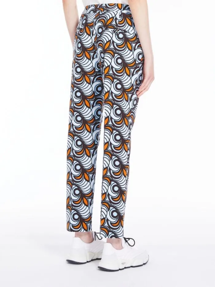 Woman Printed Cotton Trousers Tobacco Maxmara Trousers Woman Printed Cotton Trousers Tobacco Maxmara Trousers