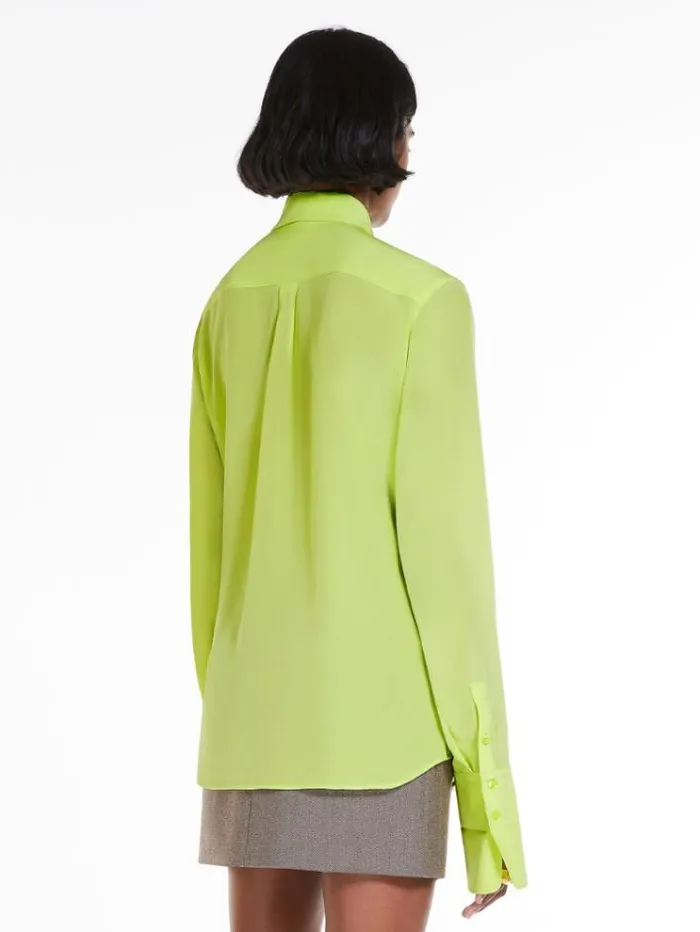 Woman Pure Silk Shirt Lime Maxmara Shirts And Tops Woman Pure Silk Shirt Lime Maxmara Shirts And Tops