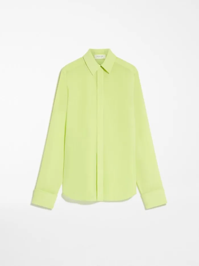 Woman Pure Silk Shirt Lime Maxmara Shirts And Tops Woman Pure Silk Shirt Lime Maxmara Shirts And Tops