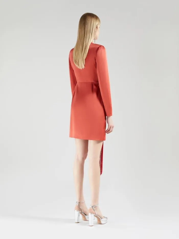 Woman Satin Wrap Dress Red Maxmara Dresses Woman Satin Wrap Dress Red Maxmara Dresses
