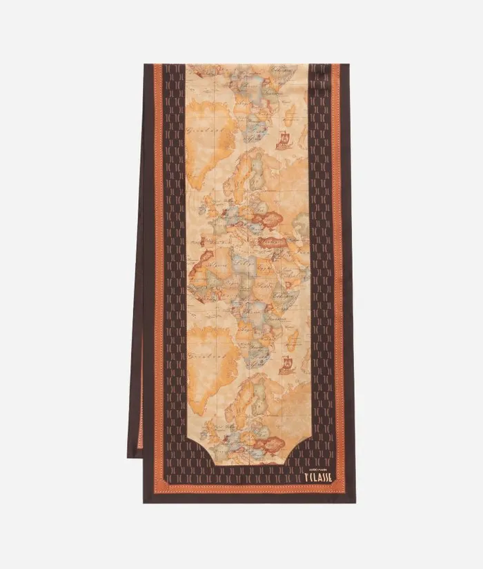 Woman Scarves and Shawls Alviero Martini Geo Iconic Mix Silk Scarf 45215180 Chocolate