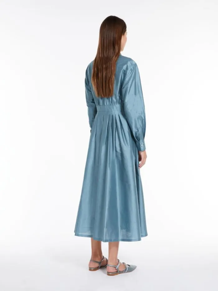 Woman Shantung Shirt Dress Light Blue Maxmara Dresses Woman Shantung Shirt Dress Light Blue Maxmara Dresses