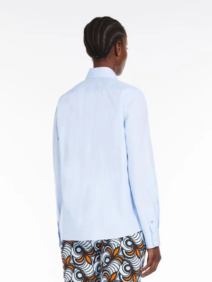 Woman Shirt In Cotton Poplin Light Blue Maxmara Shirts And Tops Woman Shirt In Cotton Poplin Light Blue Maxmara Shirts And Tops