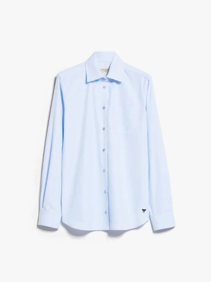 Woman Shirt In Cotton Poplin Light Blue Maxmara Shirts And Tops Woman Shirt In Cotton Poplin Light Blue Maxmara Shirts And Tops