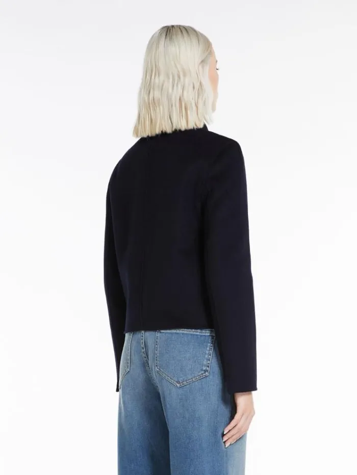 Woman Short Wool Cashmere And Silk Jacket Midnightblue Maxmara Suit Woman Short Wool Cashmere And Silk Jacket Midnightblue Maxmara Suit