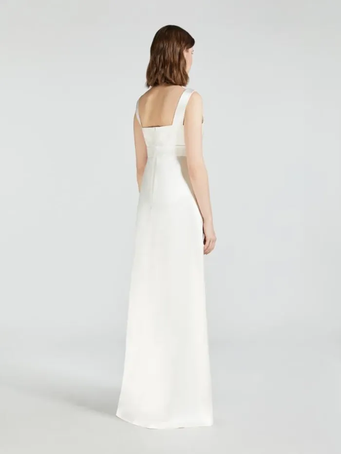 Woman Silk And Viscose Dress Optical White Maxmara Bridal Clothing Woman Silk And Viscose Dress Optical White Maxmara Bridal Clothing