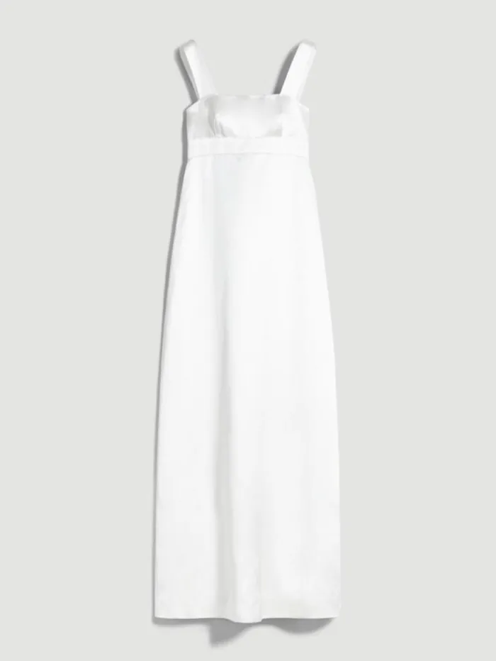 Woman Silk And Viscose Dress Optical White Maxmara Bridal Clothing Woman Silk And Viscose Dress Optical White Maxmara Bridal Clothing