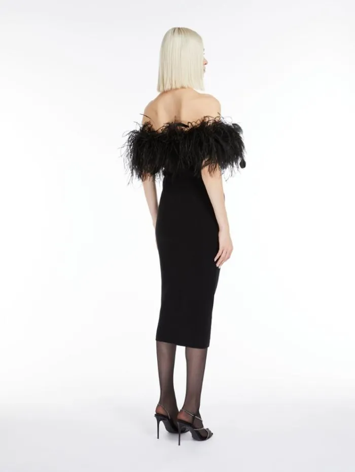 Woman Silk And Wool Yarn Dress Black Maxmara Dresses Woman Silk And Wool Yarn Dress Black Maxmara Dresses