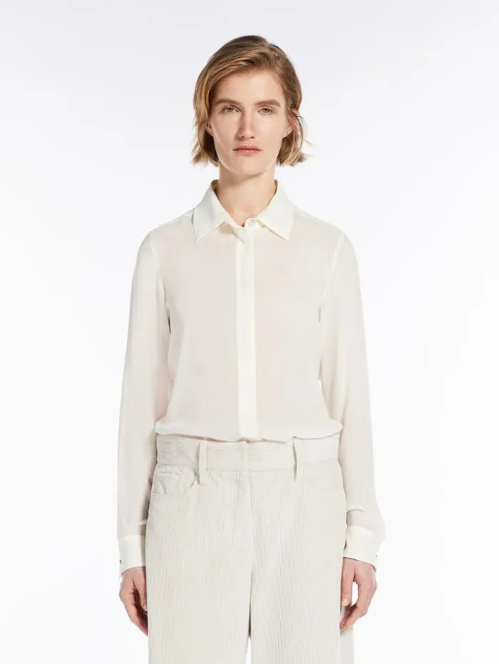 Woman Silk Georgette Shirt Silk Maxmara Shirts And Tops