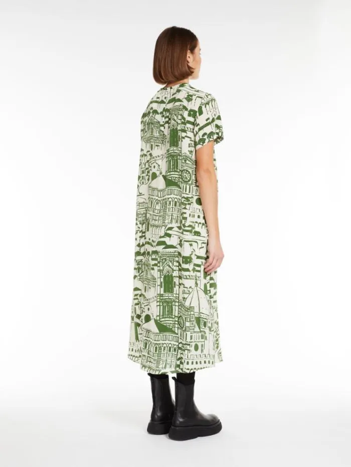 Woman Silk Tshirt Dress Green Maxmara Dresses Woman Silk Tshirt Dress Green Maxmara Dresses