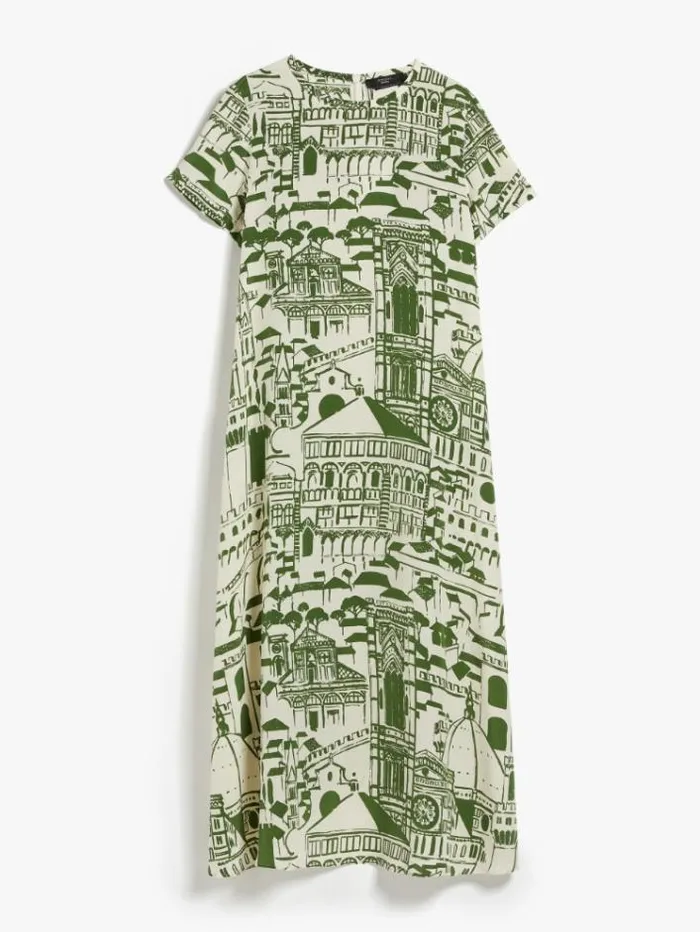 Woman Silk Tshirt Dress Green Maxmara Dresses Woman Silk Tshirt Dress Green Maxmara Dresses