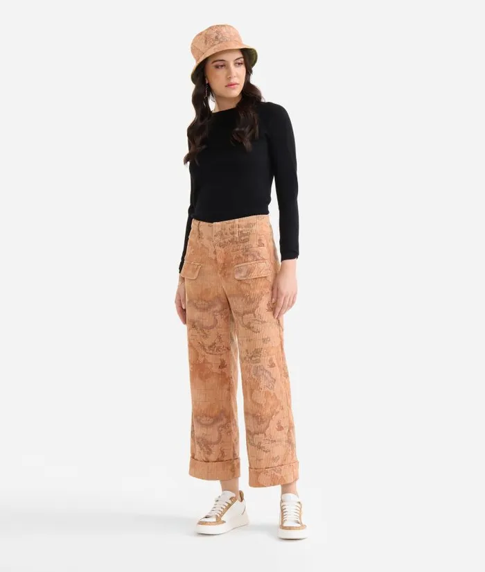 Woman Skirts and Trousers Alviero Martini Corduroy Trousers Geo Classic