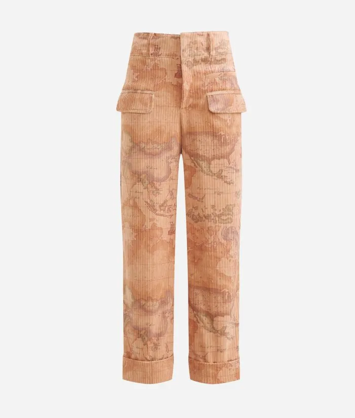 Woman Skirts and Trousers Alviero Martini Corduroy Trousers Geo Classic