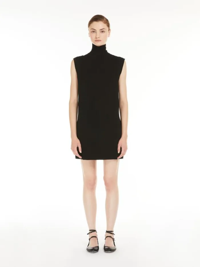 Woman Sleeveless Wool Dress Black Maxmara Dresses
