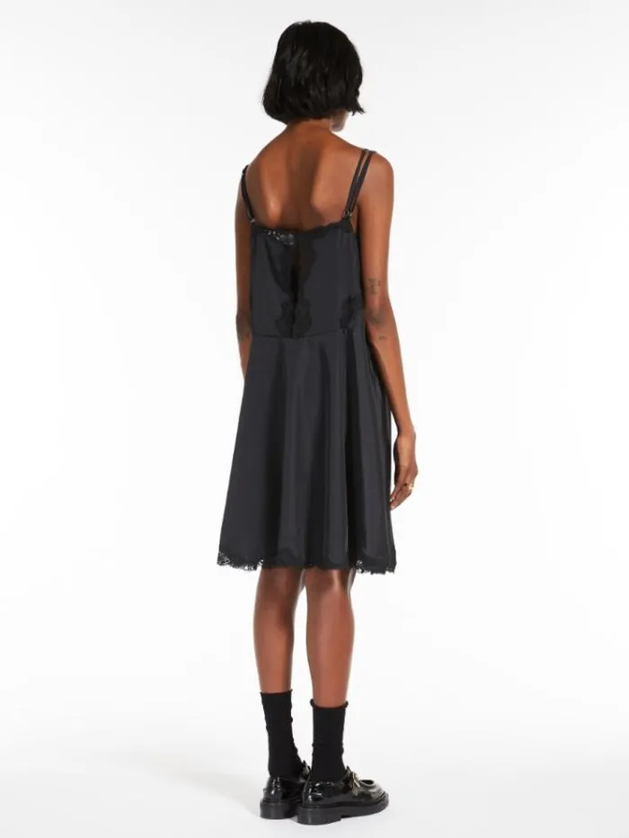 Woman Slip Dress With Lace Black Maxmara Dresses Woman Slip Dress With Lace Black Maxmara Dresses