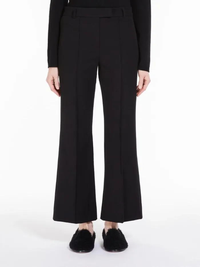 Woman Stretch Cotton Trousers Black Maxmara Trousers