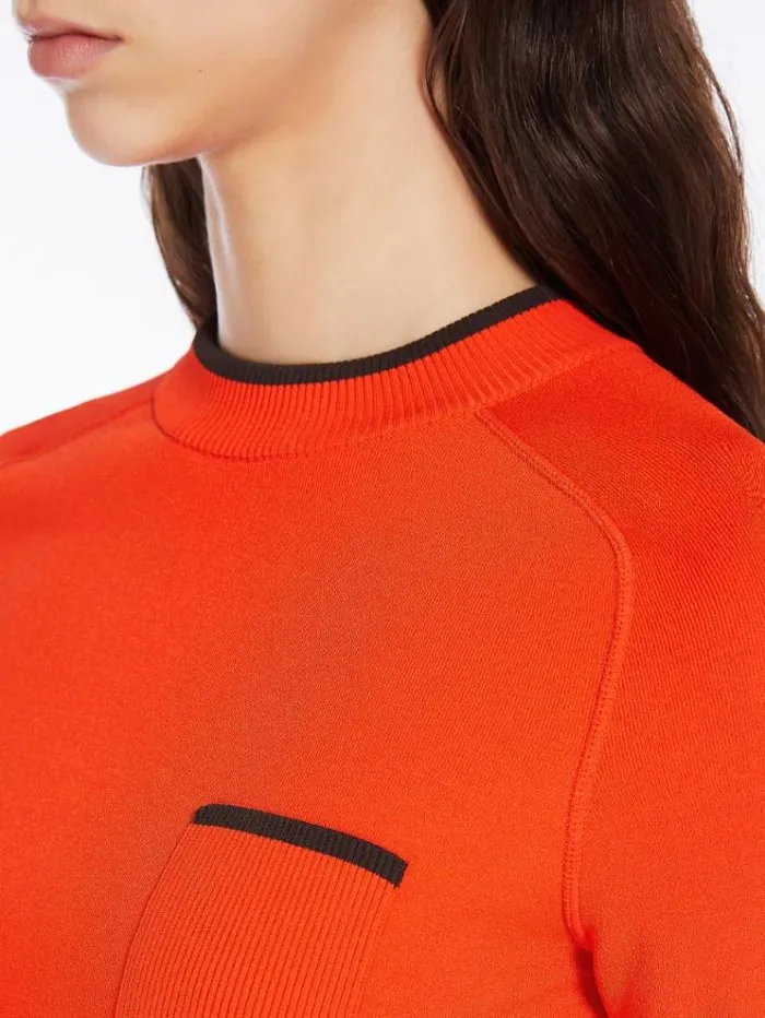 Woman Stretch Knit Tshirt Red Orange Maxmara Knitwear And Sweatshirts Woman Stretch Knit Tshirt Red Orange Maxmara Knitwear And Sweatshirts