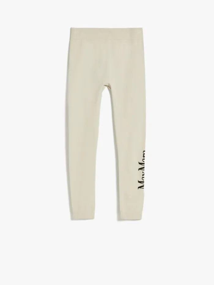 Woman Technical Fabric Logo Leggings White Maxmara Hosiery Woman Technical Fabric Logo Leggings White Maxmara Hosiery