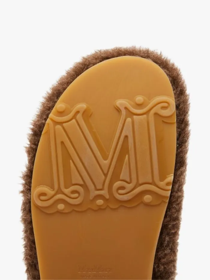 Woman Teddy Mules Brown Maxmara Flat Shoes Woman Teddy Mules Brown Maxmara Flat Shoes