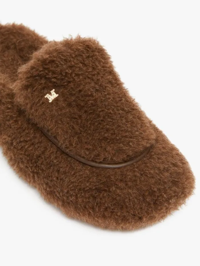 Woman Teddy Mules Brown Maxmara Flat Shoes Woman Teddy Mules Brown Maxmara Flat Shoes