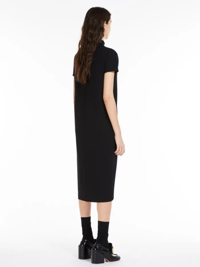 Woman Textured Jersey Dress Black Maxmara Dresses Woman Textured Jersey Dress Black Maxmara Dresses