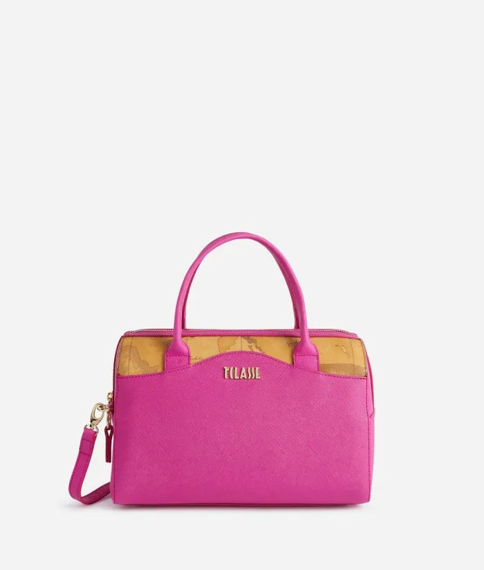 Woman Top Handle Bags Alviero Martini Digital City Bowler Bag With Crossbody Strap Magenta Woman Top Handle Bags Alviero Martini Digital City Bowler Bag With Crossbody Strap Magenta