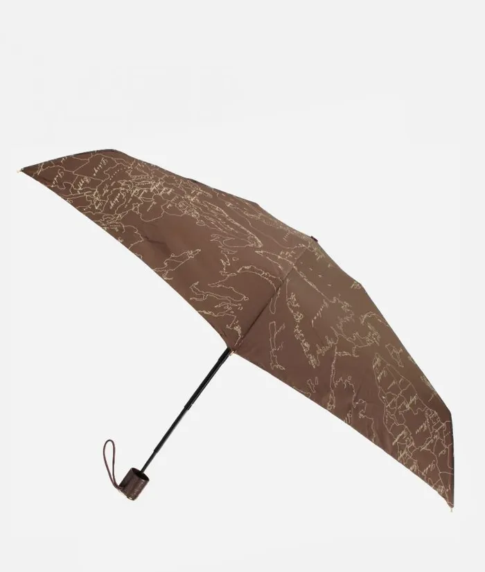 Woman Umbrellas Alviero Martini Geo Supermini Umbrella With Case Brown