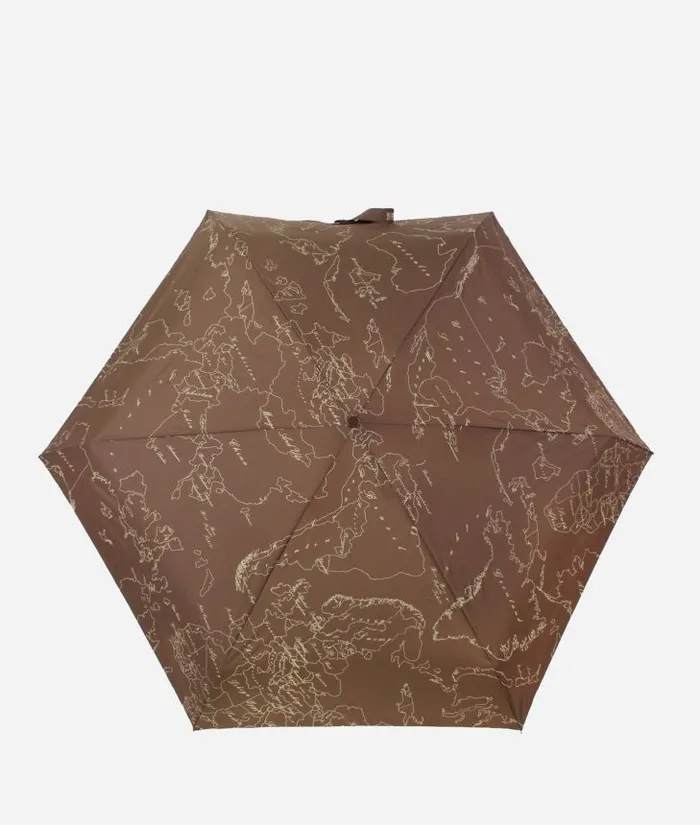 Woman Umbrellas Alviero Martini Geo Supermini Umbrella With Case Brown