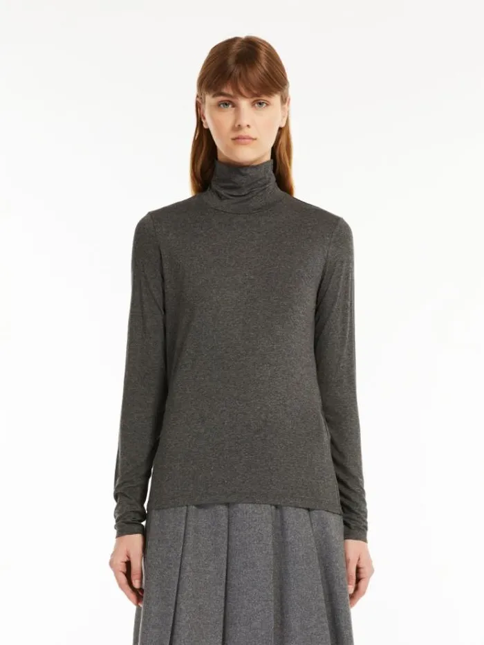 Woman Viscose Jersey Tshirt Dark Grey Maxmara Tshirts