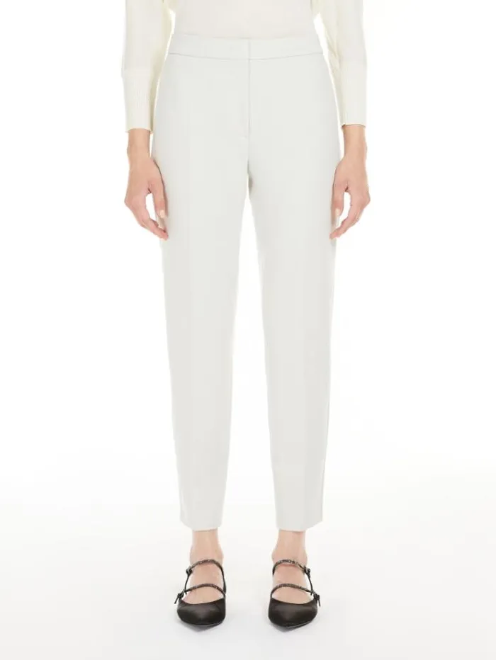 Woman Viscose Jersey Trousers Pearl Grey Maxmara Trousers