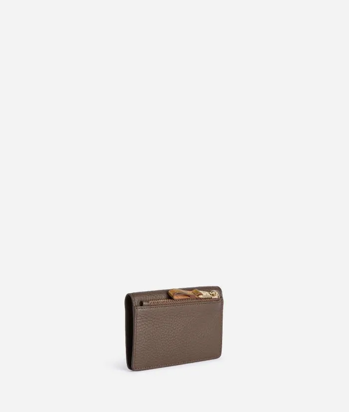 Woman Wallets Alviero Martini Universe Leather Supermini Bifold Wallet Dark Taupe