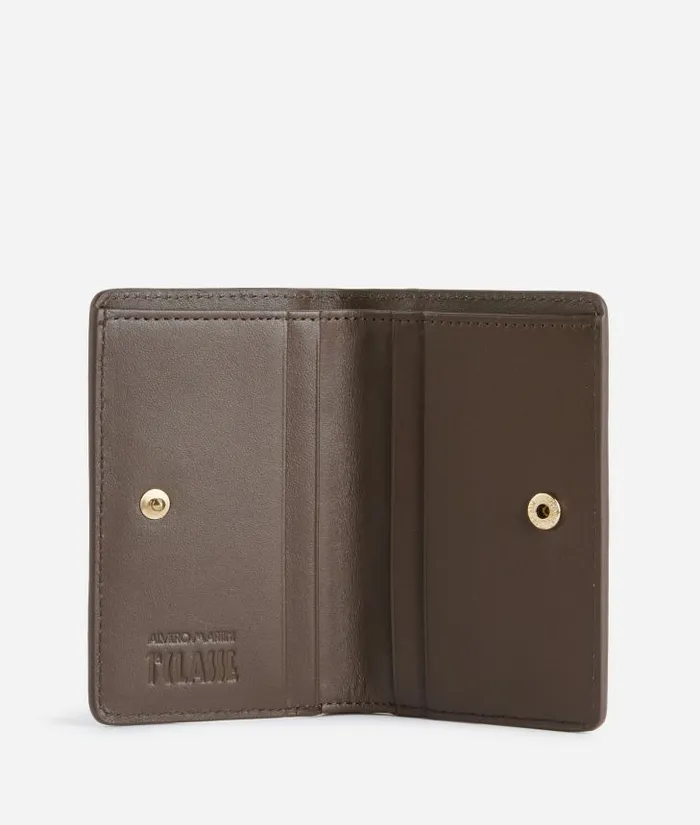 Woman Wallets Alviero Martini Universe Leather Supermini Bifold Wallet Dark Taupe