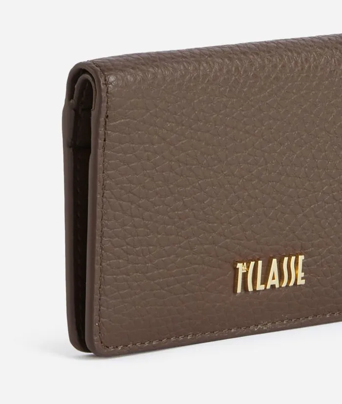 Woman Wallets Alviero Martini Universe Leather Supermini Bifold Wallet Dark Taupe