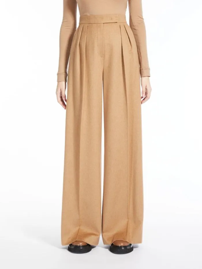 Woman Wide Camel Colour Trousers Camel Maxmara Suit