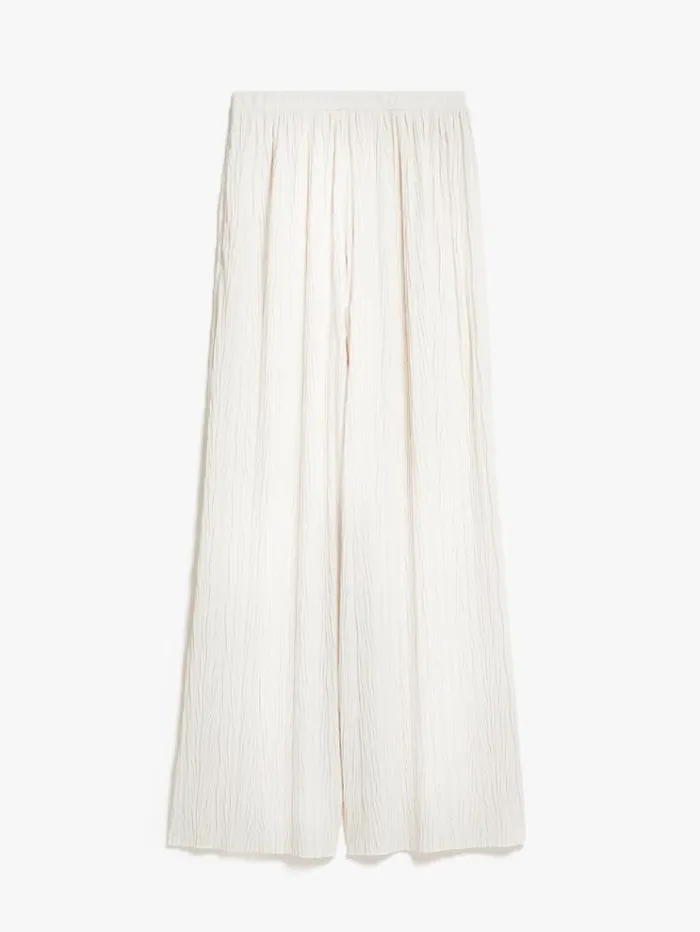 Woman Widefit Pleated Jersey Trousers Ivory Maxmara Trousers Woman Widefit Pleated Jersey Trousers Ivory Maxmara Trousers