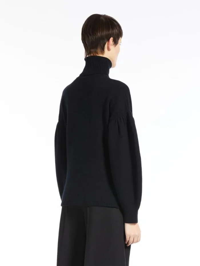 Woman Widesleeved Wool And Cashmere Jumper Black Maxmara Knitwear And Sweatshirts Woman Widesleeved Wool And Cashmere Jumper Black Maxmara Knitwear And Sweatshirts