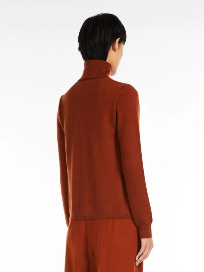 Woman Wool And Cashmere Poloneck Jumper Terra Cotta Maxmara Knitwear And Sweatshirts Woman Wool And Cashmere Poloneck Jumper Terra Cotta Maxmara Knitwear And Sweatshirts