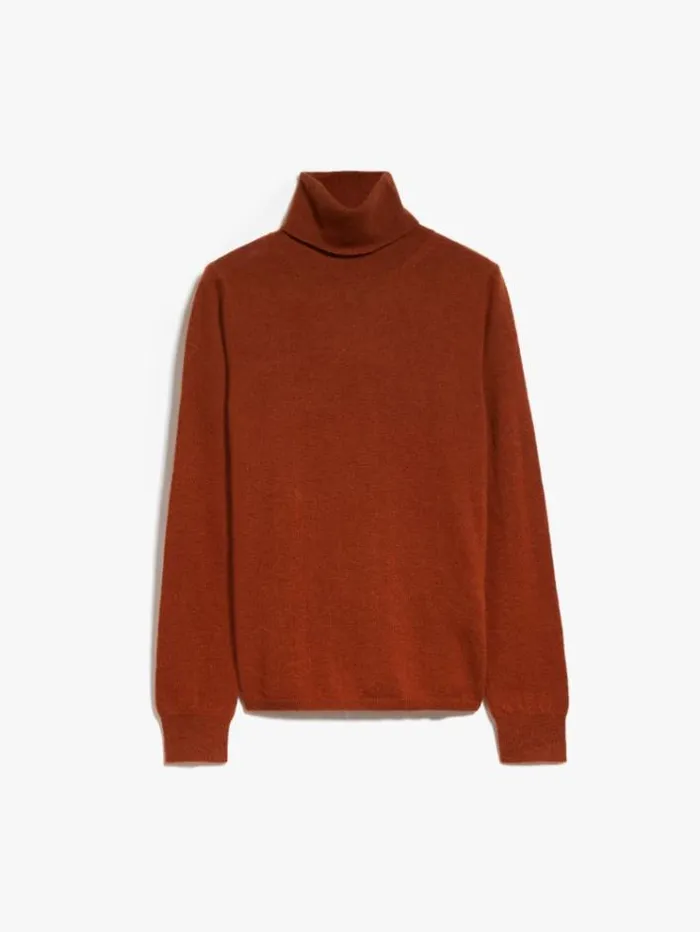Woman Wool And Cashmere Poloneck Jumper Terra Cotta Maxmara Knitwear And Sweatshirts Woman Wool And Cashmere Poloneck Jumper Terra Cotta Maxmara Knitwear And Sweatshirts