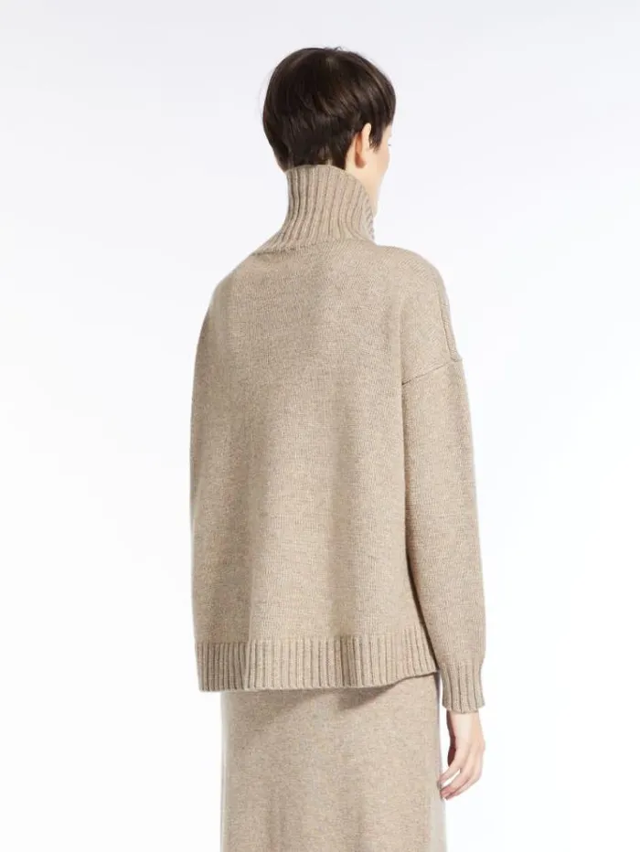 Woman Wool And Cashmere Pullover Sand Maxmara Knitwear And Sweatshirts Woman Wool And Cashmere Pullover Sand Maxmara Knitwear And Sweatshirts