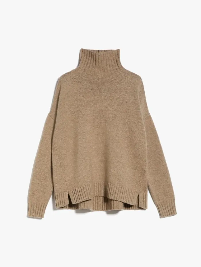 Woman Wool And Cashmere Pullover Sand Maxmara Knitwear And Sweatshirts Woman Wool And Cashmere Pullover Sand Maxmara Knitwear And Sweatshirts