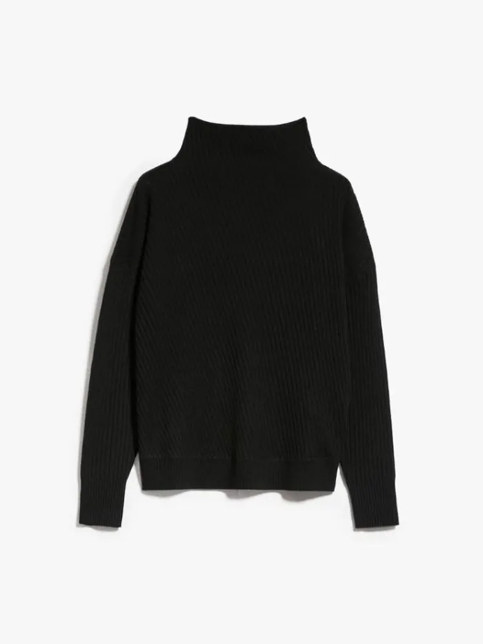 Woman Wool And Cashmere Ribbed Jumper Black Maxmara Knitwear And Sweatshirts Woman Wool And Cashmere Ribbed Jumper Black Maxmara Knitwear And Sweatshirts