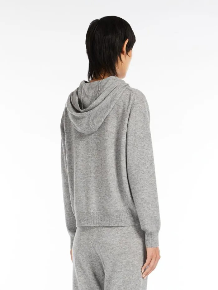 Woman Wool And Cashmere Sweatshirt Light Grey Maxmara Knitwear And Sweatshirts Woman Wool And Cashmere Sweatshirt Light Grey Maxmara Knitwear And Sweatshirts