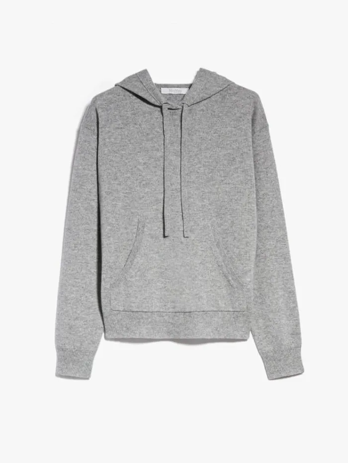 Woman Wool And Cashmere Sweatshirt Light Grey Maxmara Knitwear And Sweatshirts Woman Wool And Cashmere Sweatshirt Light Grey Maxmara Knitwear And Sweatshirts