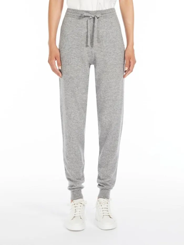 Woman Wool And Cashmere Trousers Light Grey Maxmara Trousers