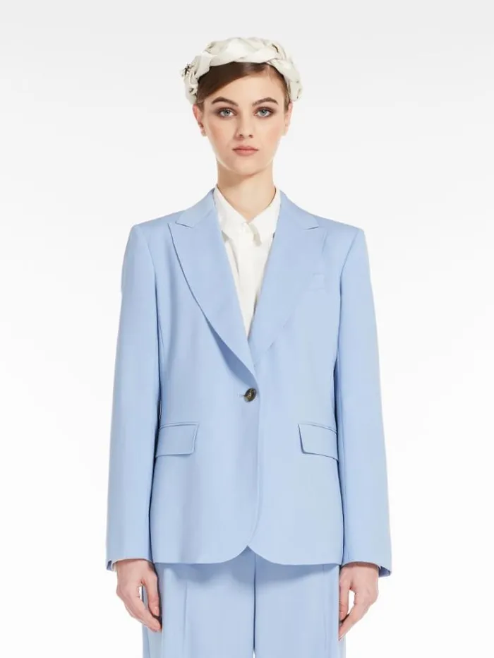 Woman Wool Blazer Light Blue Maxmara Suit