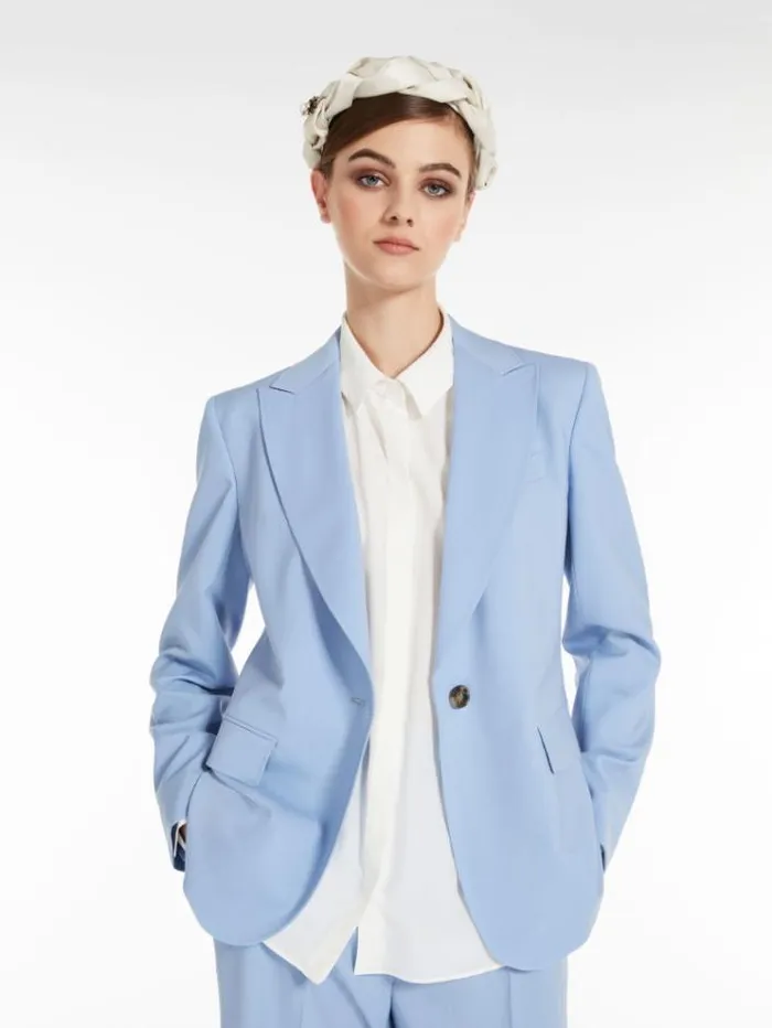 Woman Wool Blazer Light Blue Maxmara Suit Woman Wool Blazer Light Blue Maxmara Suit